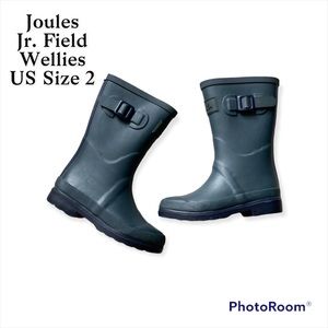 Joules- Junior Field Wellies - Big Kids - Size 2 - EUC - Teal & Navy - B…